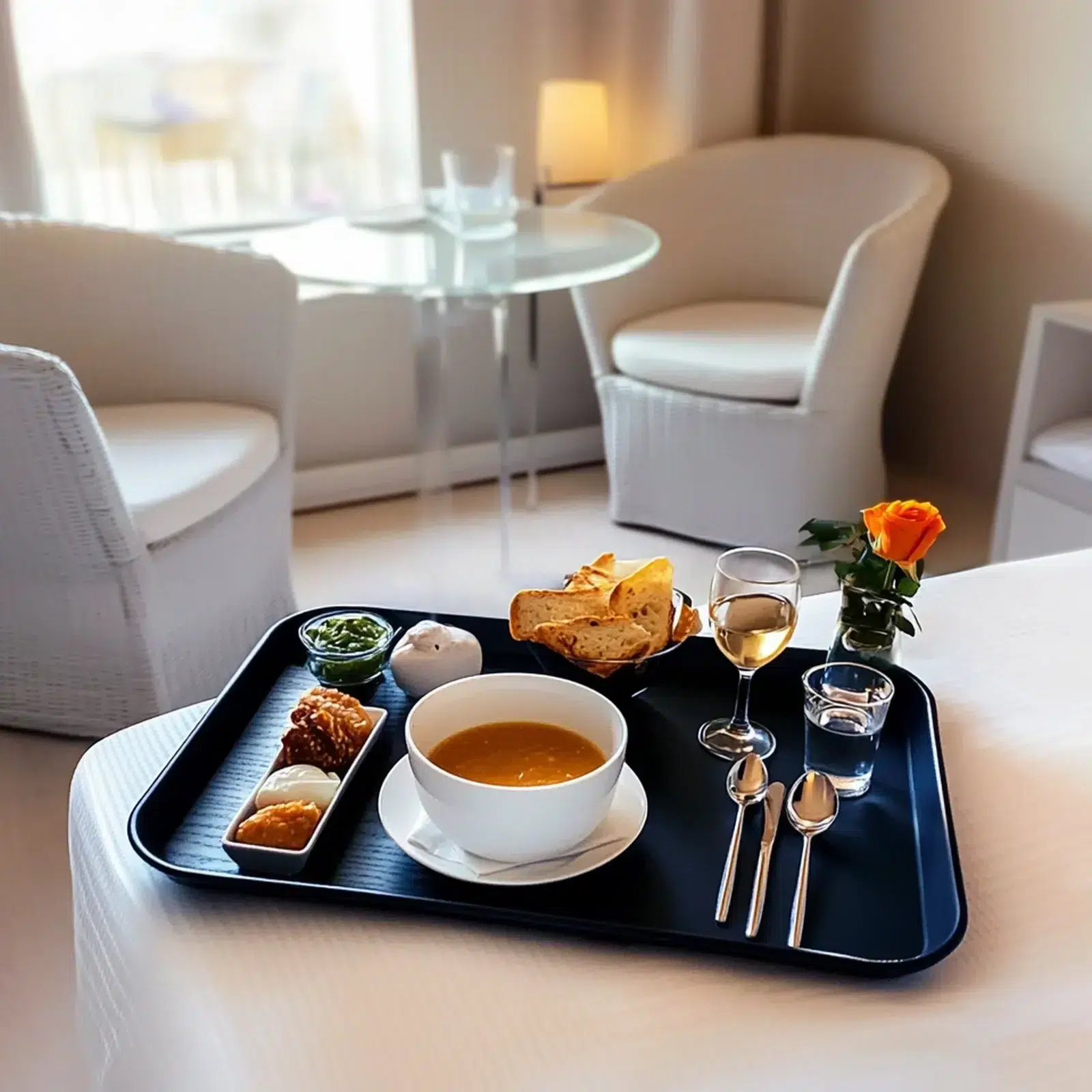 chambre d'hotel avec service à la chambre