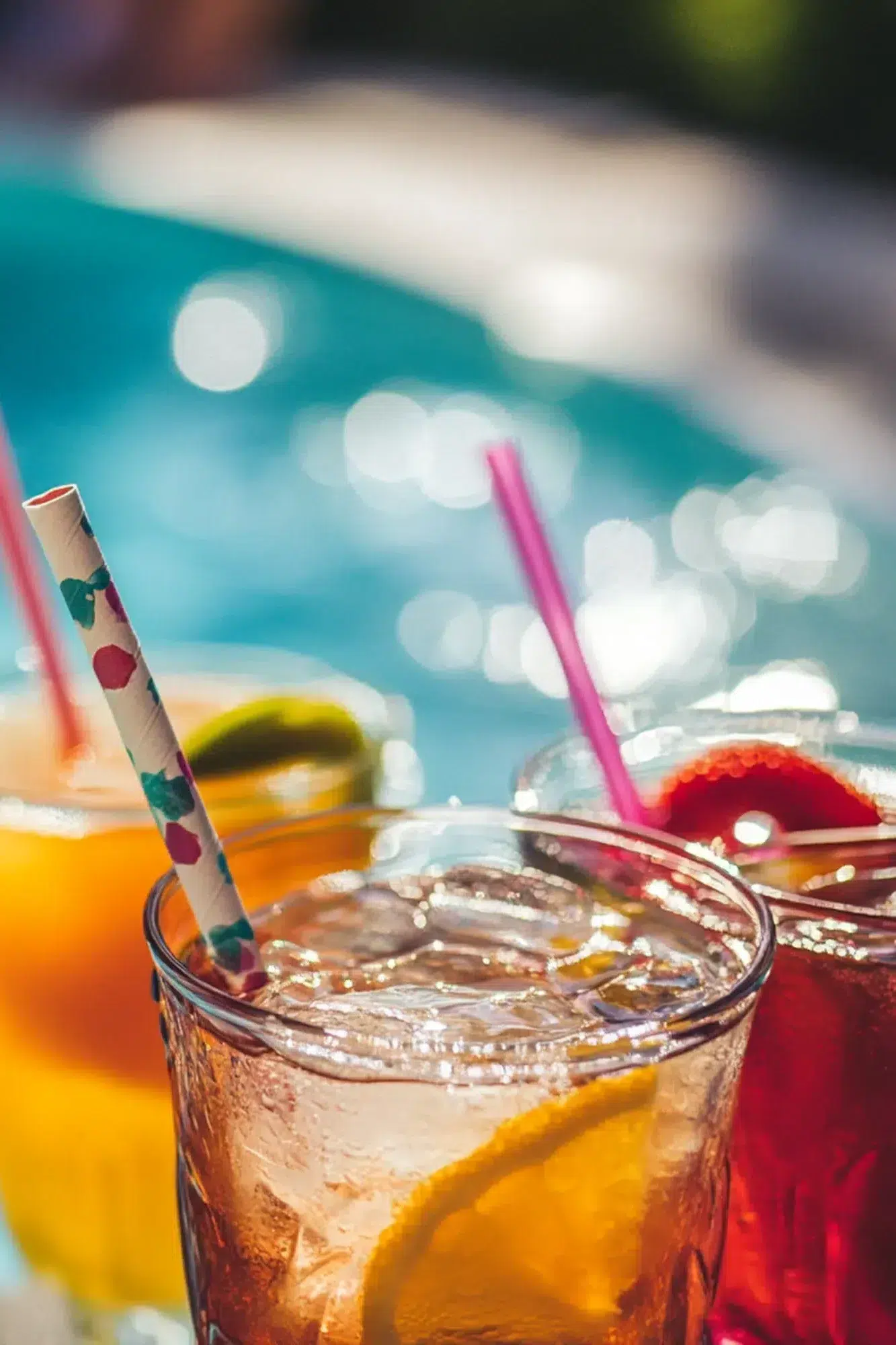 cocktails by the pool pool party straws