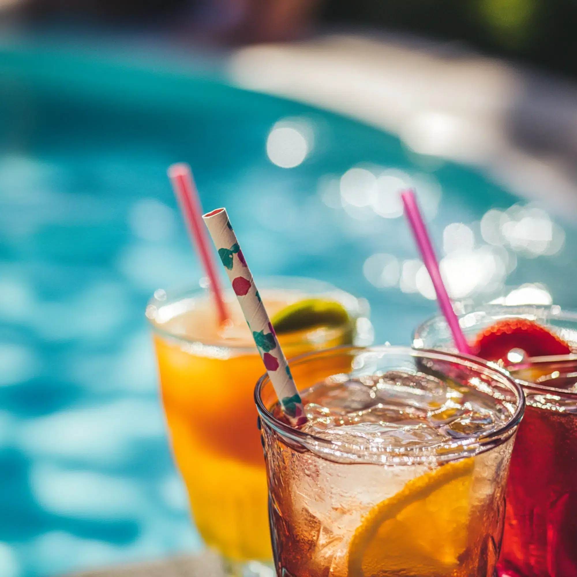 cocktails by the pool pool party straws