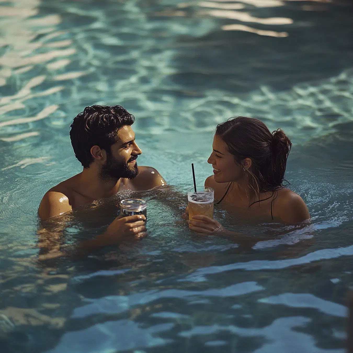 couple dans l'eau